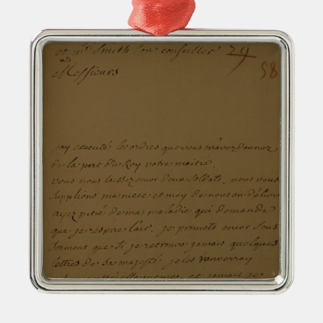 A petition to be released from jail metal tree decoration (Front)