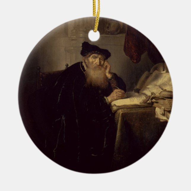 A Philosopher, 1635 (oil on panel) Ceramic Tree Decoration (Front)