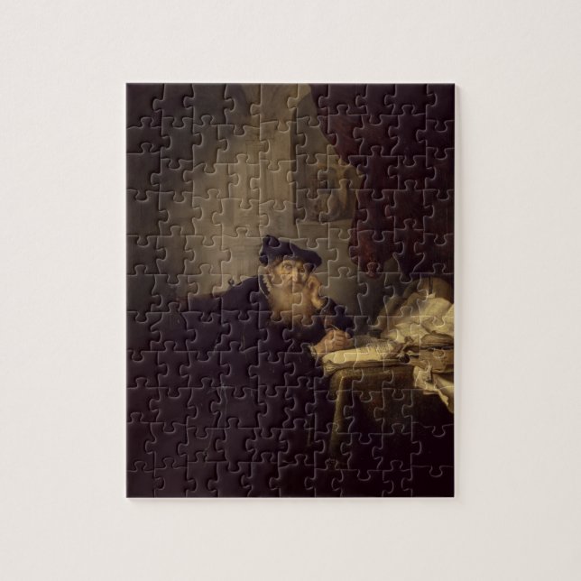 A Philosopher, 1635 (oil on panel) Jigsaw Puzzle (Vertical)