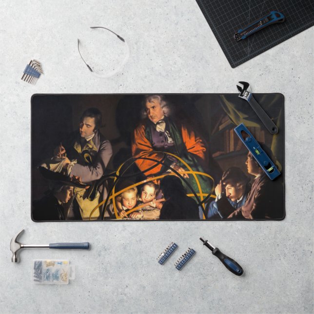 A Philosopher Lecturing on the Orrery Solar System Desk Mat (Workstation)