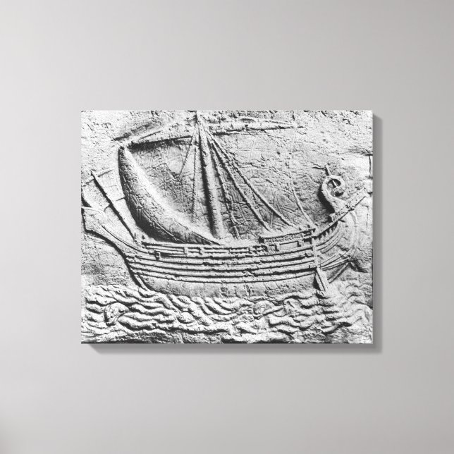 A Phoenician trade ship at Sidon Canvas Print (Front)