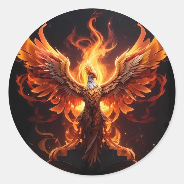 A Phoenix reborn Classic Round Sticker (Front)