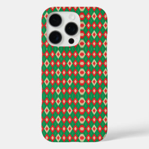 A phone case featuring a vibrant geometric pattern