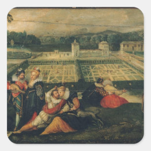 A Picnic in a Park Square Sticker