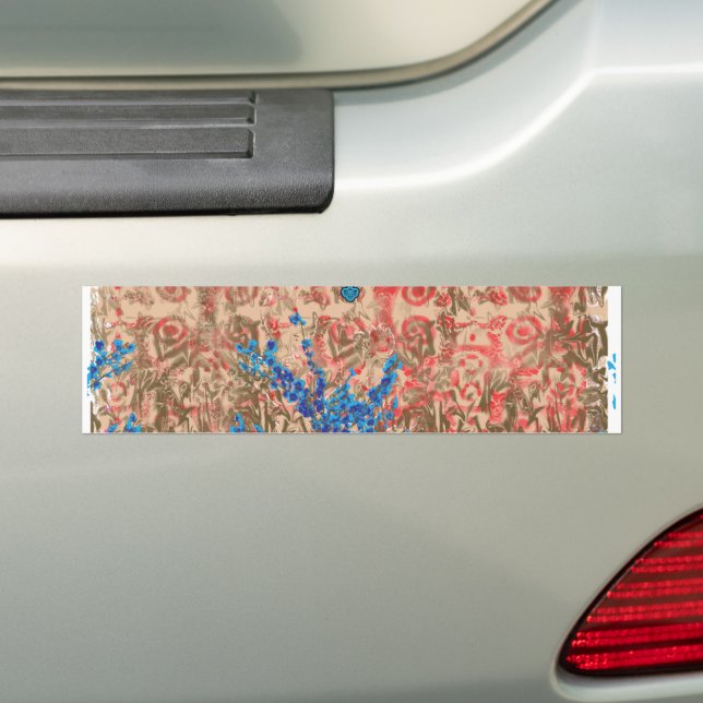 a picture of a blue and beige scarf bumper sticker (On Car)