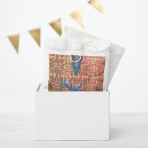 a picture of a blue and beige scarf favour bags