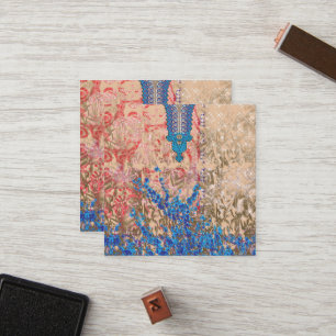 a picture of a blue and beige scarf loyalty card