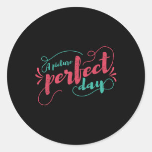 A Picture Perfect Day Marriage Design For Bride Gr Classic Round Sticker