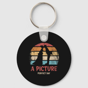 A Picture Perfect Day Marriage Retro Design For Br Key Ring