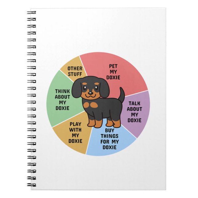 A Pie Chart Of My Life Dachshund Dog Funny Wirehai Notebook (Front)
