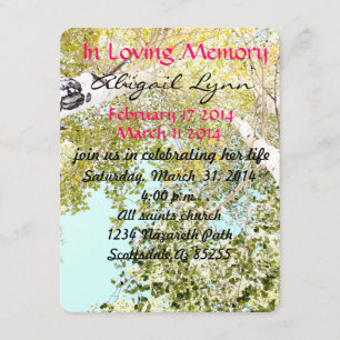 A piece of the sky funeral invitation