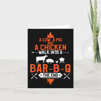 A Pig A Chicken And A Cow Funny Bbq Joke  Card