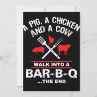 A Pig Chicken Cow Walk Into A Bar Funny BBQ