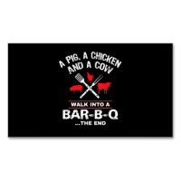 A Pig Chicken Cow Walk Into A Bar Funny BBQ