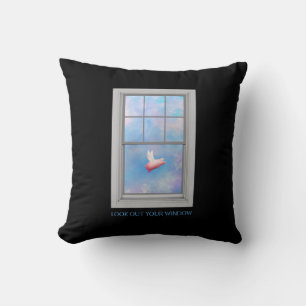 A pig flying past-look out your window cushion