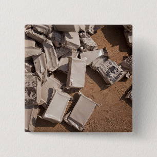 A pile of Meals Ready to Eat 15 Cm Square Badge