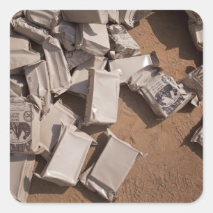 A pile of Meals Ready to Eat Square Sticker