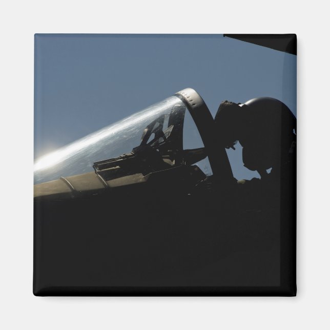 A pilot prepares for take-off magnet (Front)