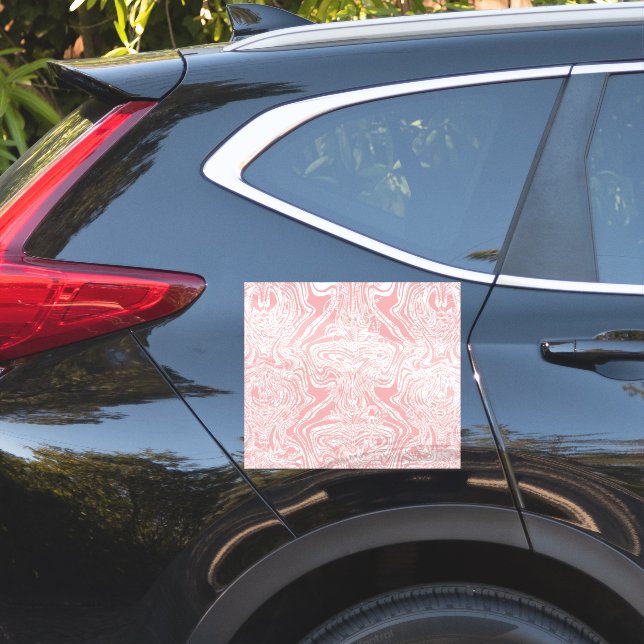 a pink and white abstract design on a white backgr (Car Side)