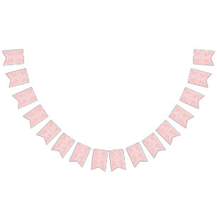 a pink and white abstract design on a white backgr bunting