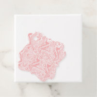 a pink and white abstract design on a white backgr