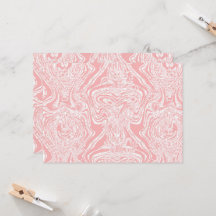 a pink and white abstract design on a white backgr