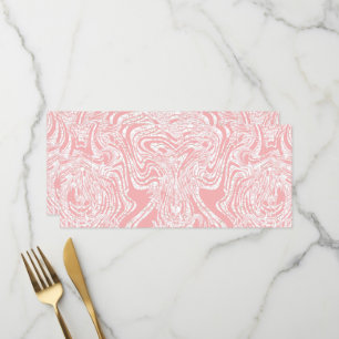 a pink and white abstract design on a white backgr menu
