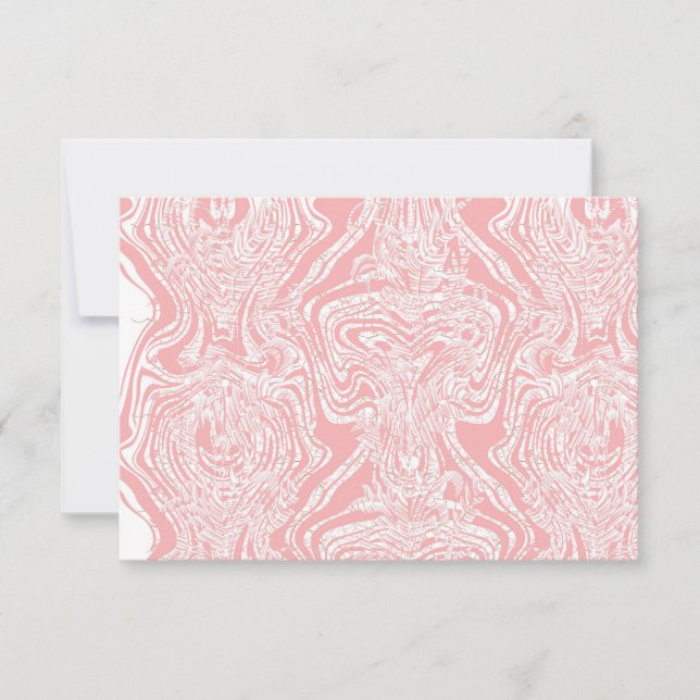 a pink and white abstract design on a white backgr thank you card (Front)
