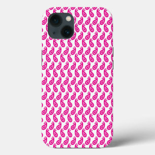 a pink and white background with a pattern iPhone 13 case