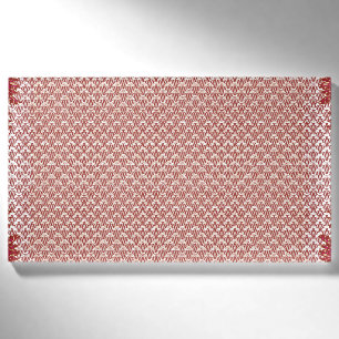 a pink and white background with a pattern name tag