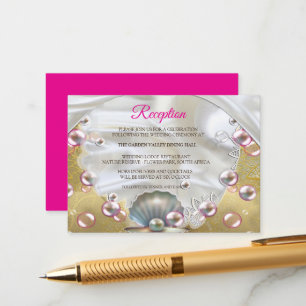 A Pink and White Marble Finish with Brushed Gold  Enclosure Card
