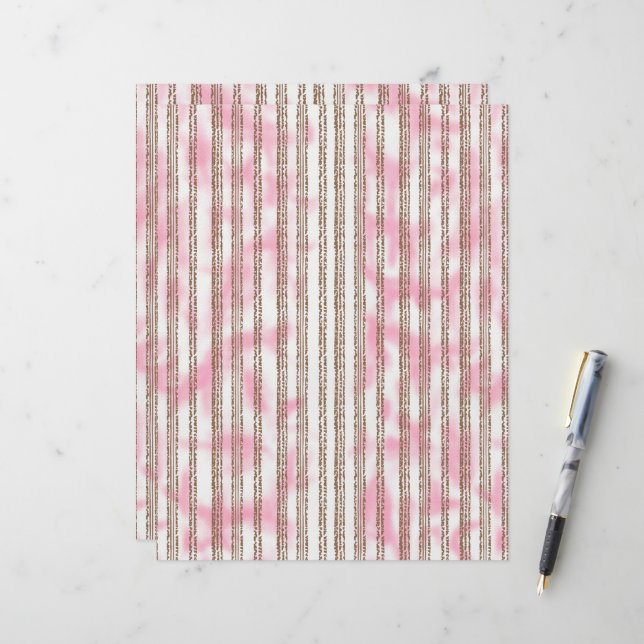 a pink and white striped background (Front/Back In Situ)