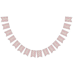 a pink and white striped background bunting