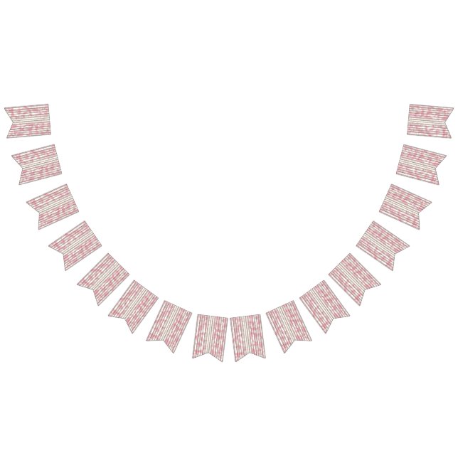 a pink and white striped background bunting  (All)