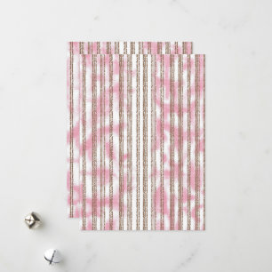 a pink and white striped background holiday card