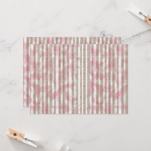 a pink and white striped background invitation