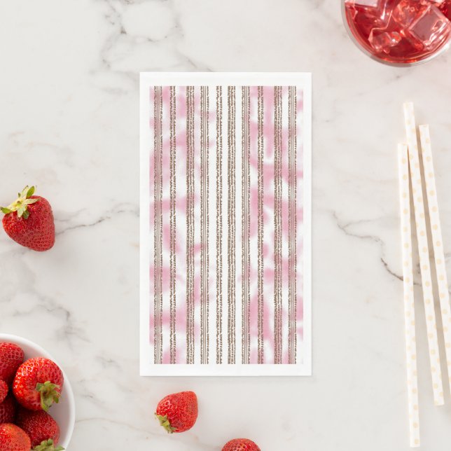a pink and white striped background napkin (Insitu)