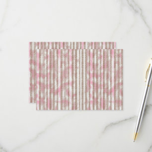 a pink and white striped background RSVP card