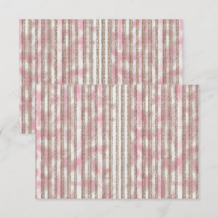a pink and white striped background thank you card
