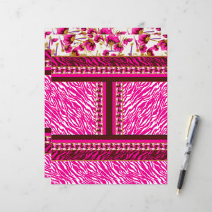 a pink and white wallpaper with a cross on it