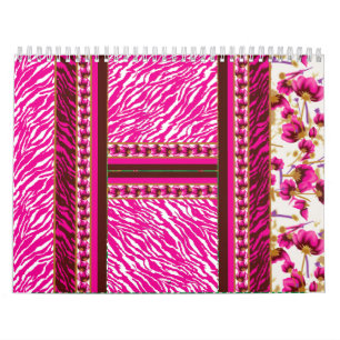 a pink and white wallpaper with a cross on it calendar