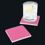 a pink background with a black border stone coaster<br><div class="desc">The design is a large blue square,  which appears to be a bright and clear sky. The colour of the sky is a deep shade of blue,  giving it a vibrant and lively appearance.</div>