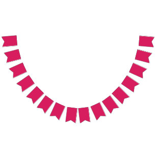 a pink background with a white border bunting 