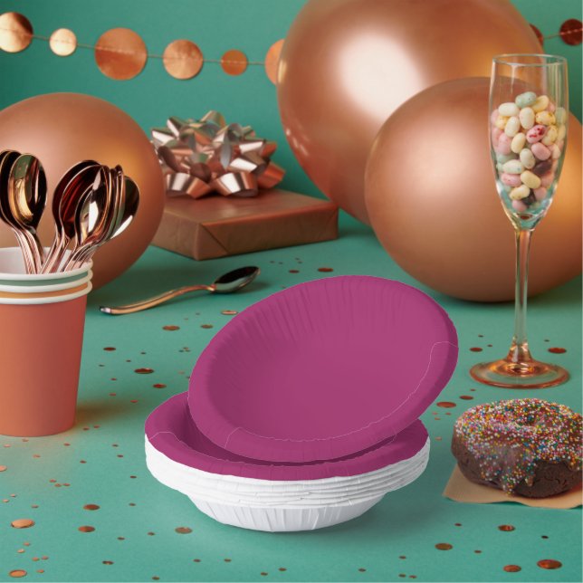 a pink background with a white border paper plate (Multi)