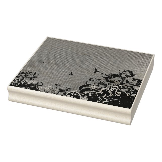 a pink background with black and white swirls rubber stamp (Stamp)