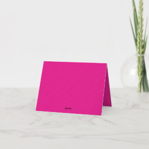 a pink background with white polka dots thank you card