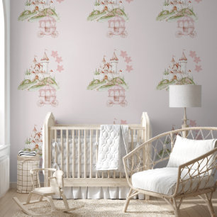 A Pink Castle for a Princess Peel & Stick  Wallpaper