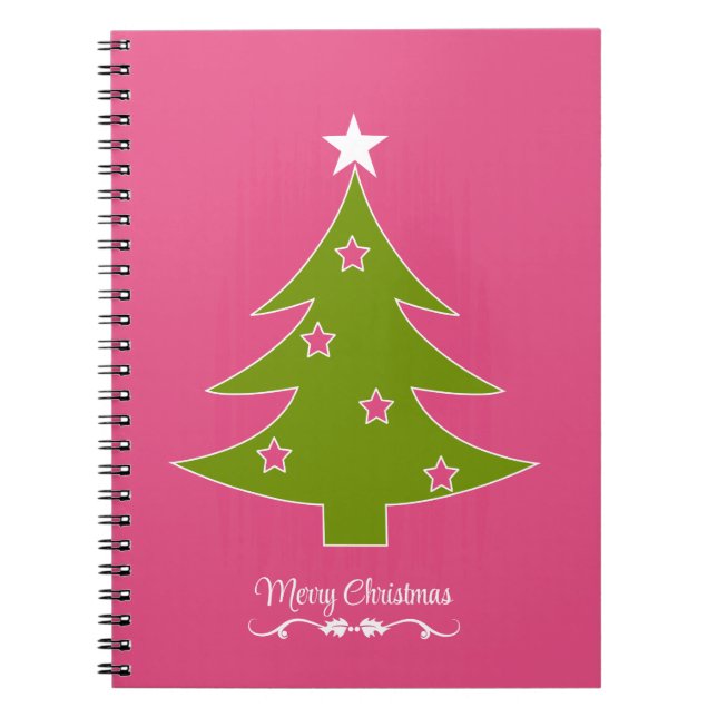 A Pink Christmas Spiral Notebook (Front)
