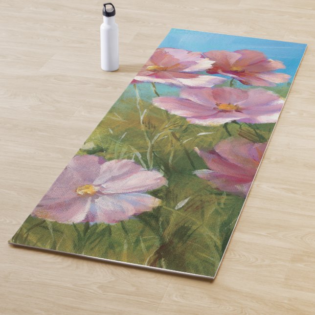 A Pink Floral Garden Yoga Mat (In Situ)