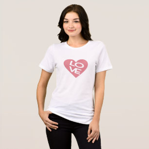 A Pink Heart & Love Typography Tri-Blend Shirt